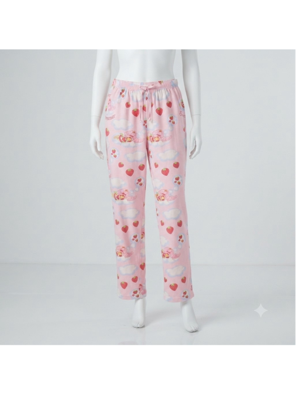 Vintage 2004 Strawberry Shortcake Pajama Pants Pink Clouds Lounge Bottoms Sz M